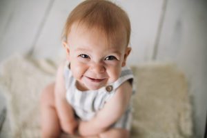 baby smiling up