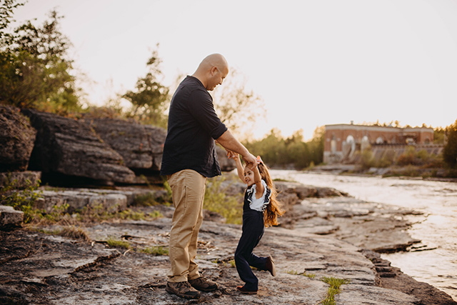 girl dancing with dad | Raleigh Family Photography