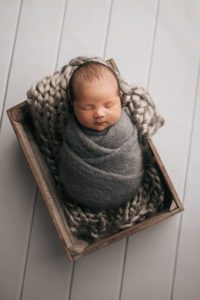 grey swaddled newborn photo Raleigh