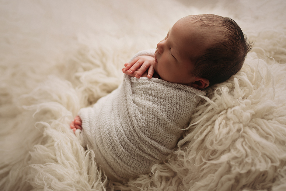 swaddled newborn picture raleigh