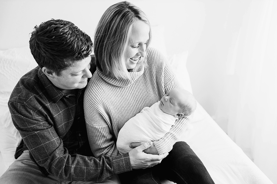 cary newborn studio, mom and dad with baby
