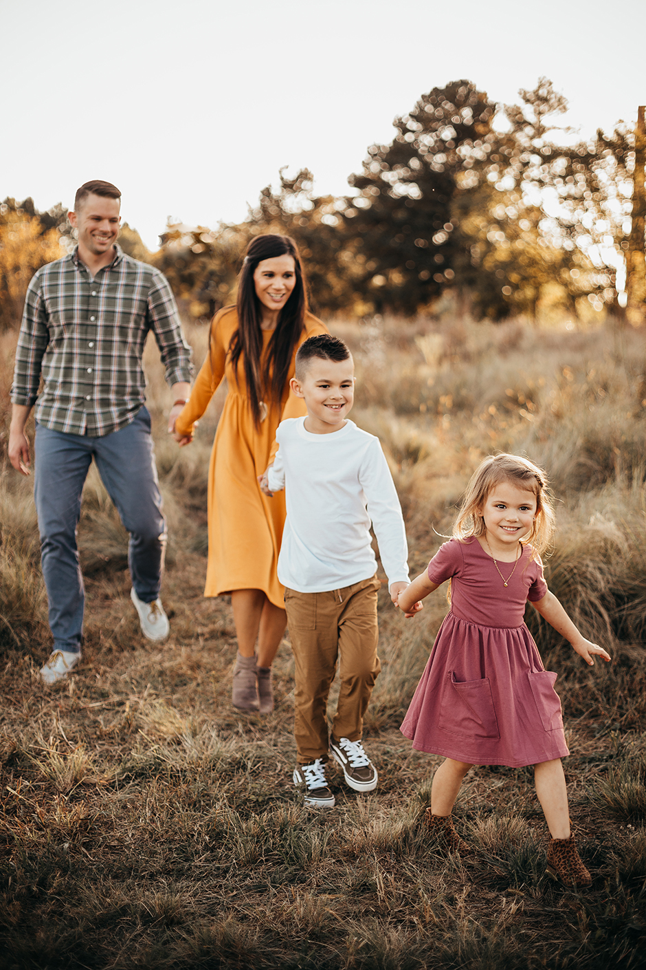 family walking in line, raleigh family pictures