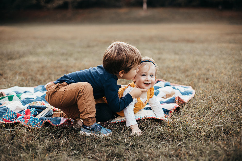 Brother and sister family photographer Cary NC