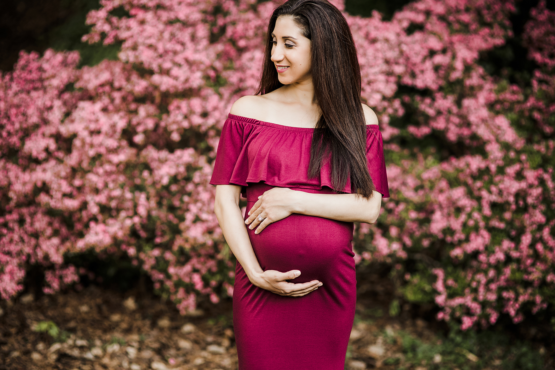 maternity session raleigh rose garden