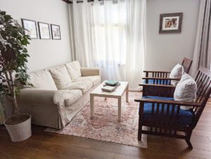 Raleigh baby photo studio sitting area