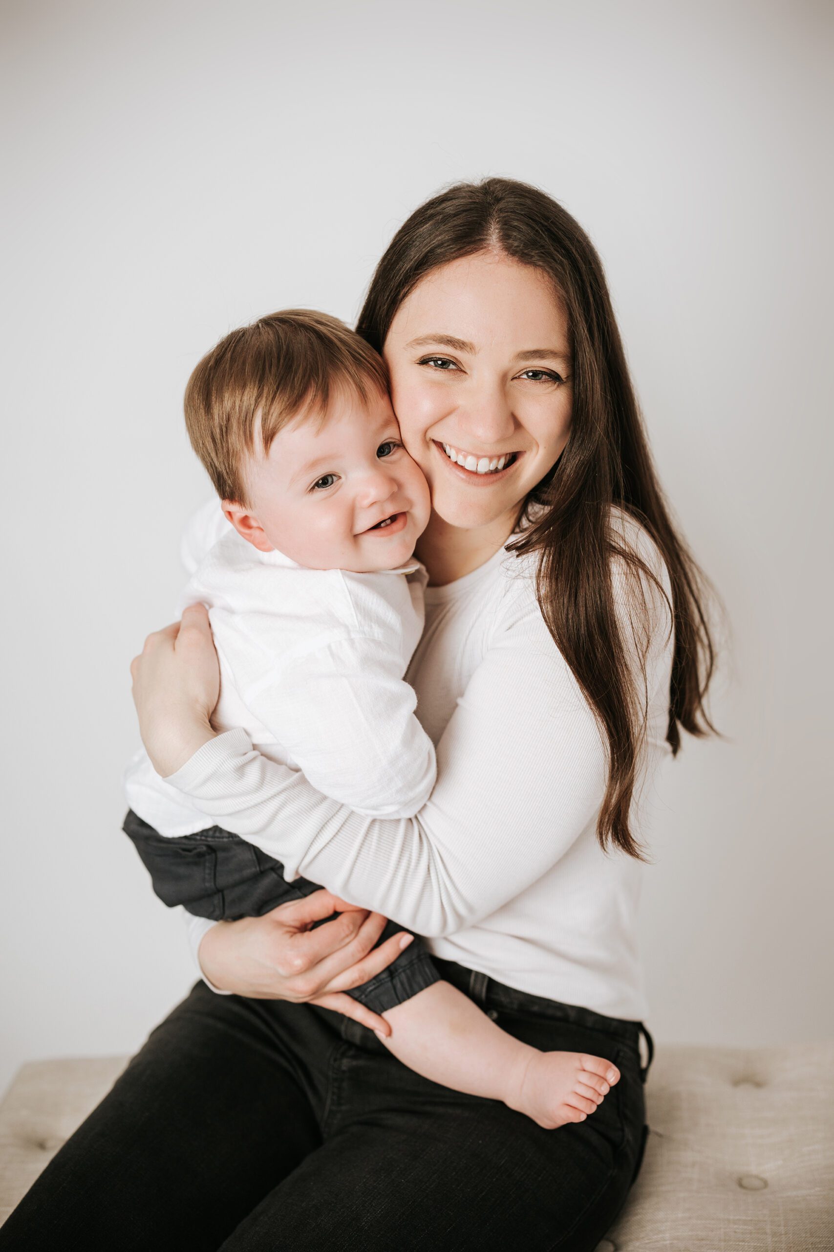 cary baby photographer Laura Karoline phography, mom hugging one year old son