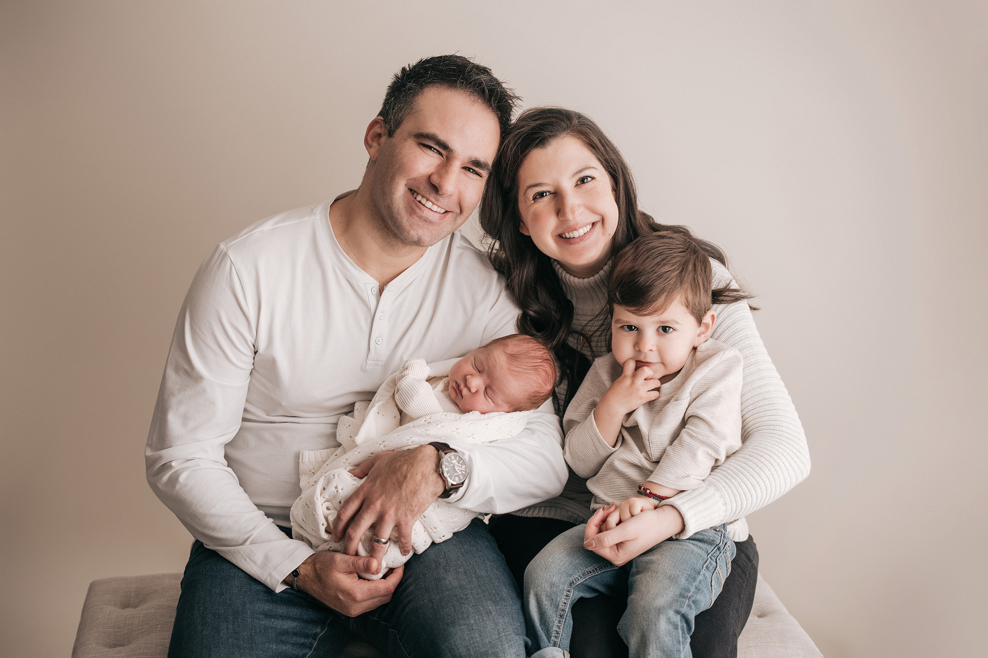 family with toddler and newborn baby, newborn photos wake forest